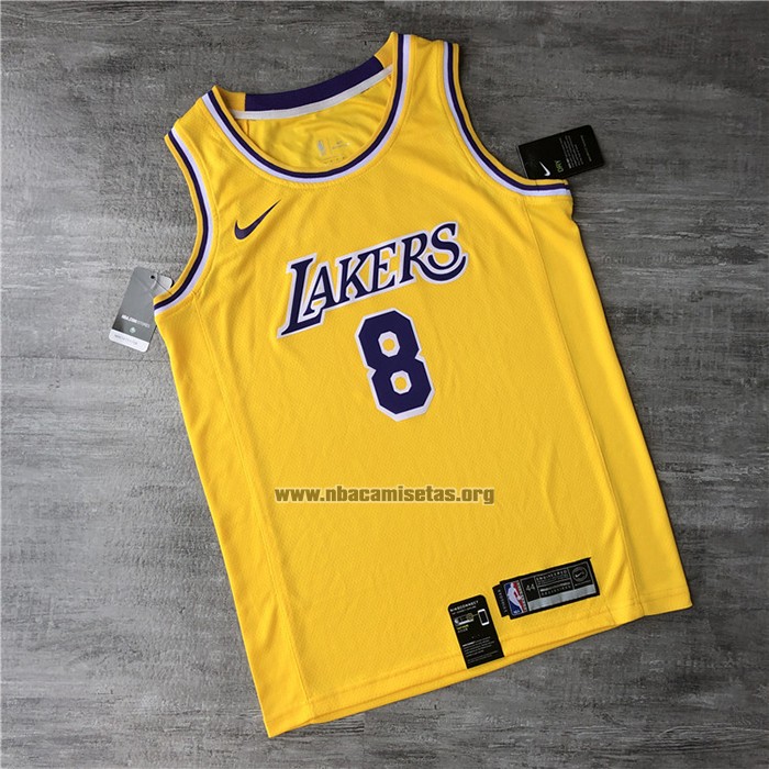 Camiseta Los Angeles Lakers Kobe Bryant NO 8 Icon 2018-19 Amarillo